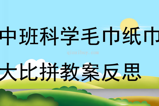 中班科學活動毛巾紙巾大比拼教案反思