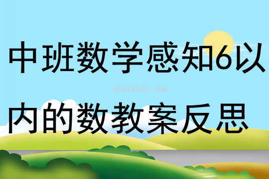 中班數學活動感知6以內的數教案反思