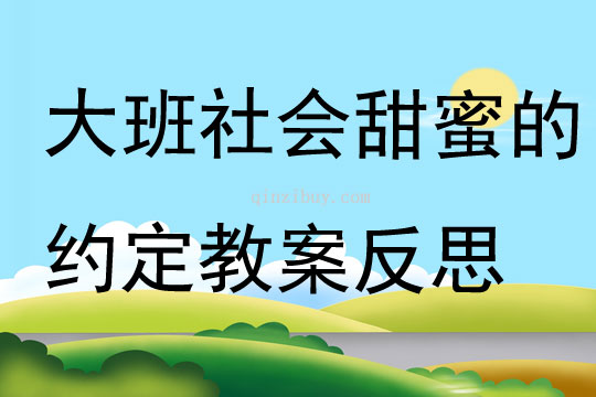 大班社會甜蜜的約定教案反思