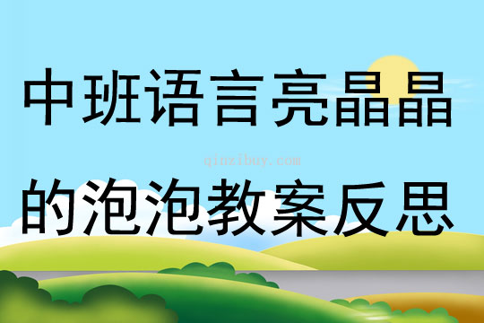中班語言亮晶晶的泡泡教案反思