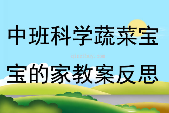 中班科學(xué)蔬菜寶寶的家教案反思