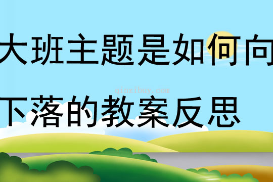 大班主題物體是如何向下落的教案反思