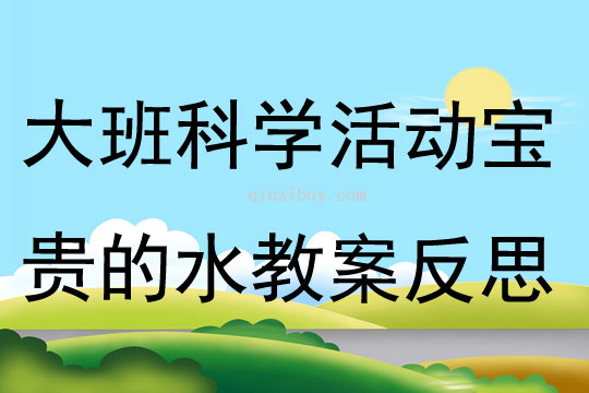 大班科學活動寶貴的水教案反思