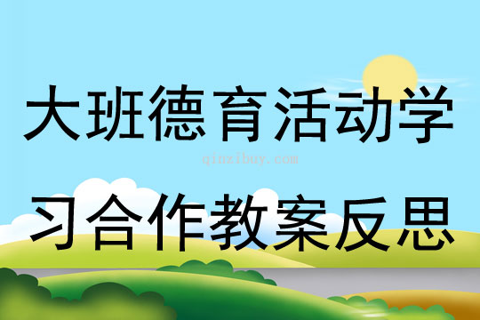 大班德育活動學(xué)習(xí)合作教案反思