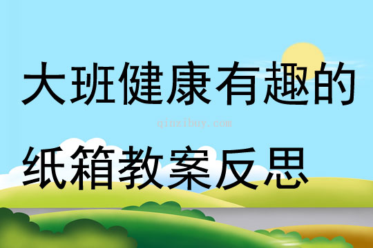 大班健康有趣的紙箱教案反思