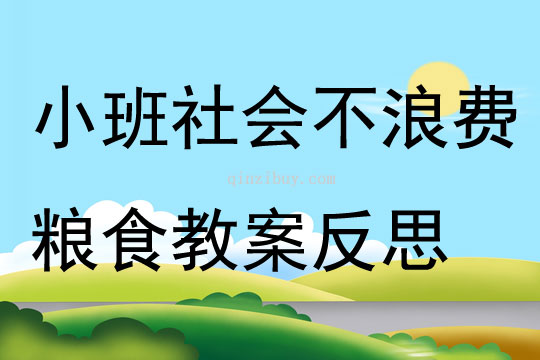 小班社會不浪費糧食教案反思