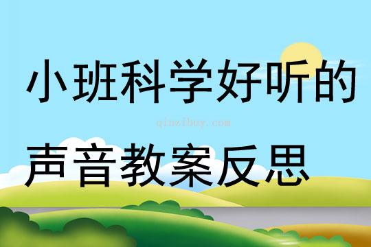 小班科學(xué)優(yōu)質(zhì)課好聽的聲音教案反思