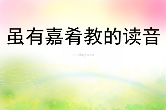 雖有嘉肴教的讀音
