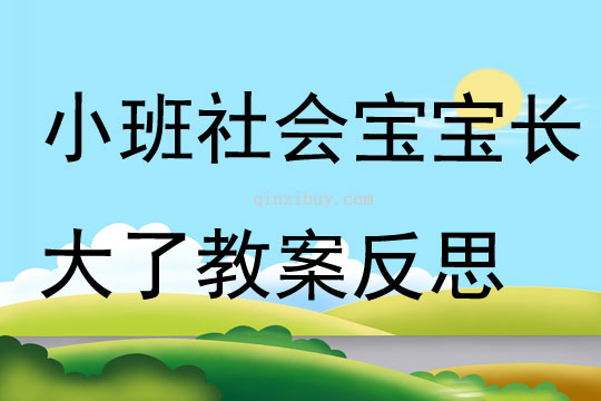 小班社會寶寶長大了教案反思