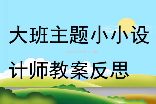 大班主題小小設計師 教案反思