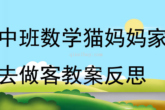 中班數學活動貓媽媽家去做客教案反思