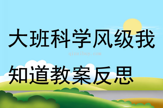 大班科學活動風級我知道教案反思