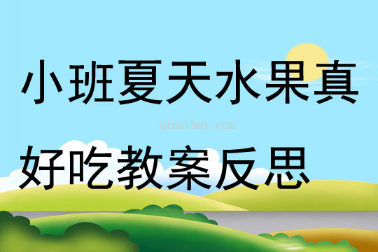 小班數學夏天水果真好吃教案反思