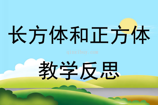 長方體和正方體教學反思
