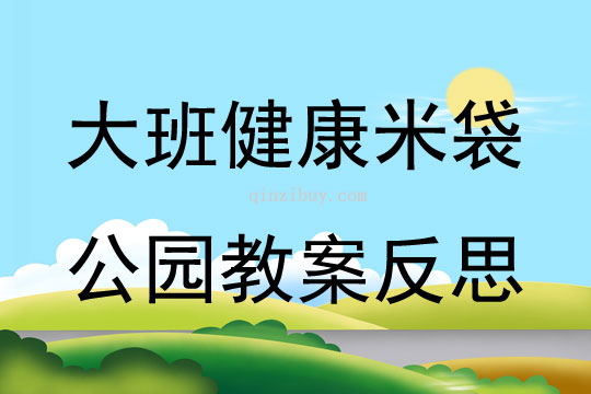 大班健康米袋公園教案反思
