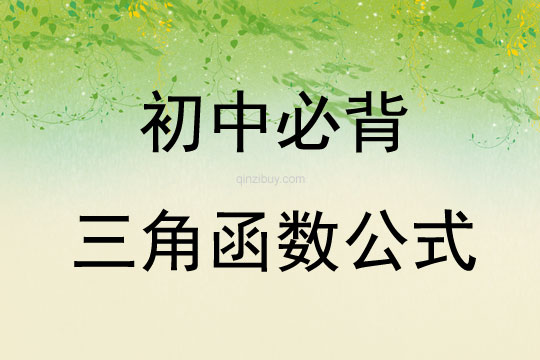 初中必背三角函數公式
