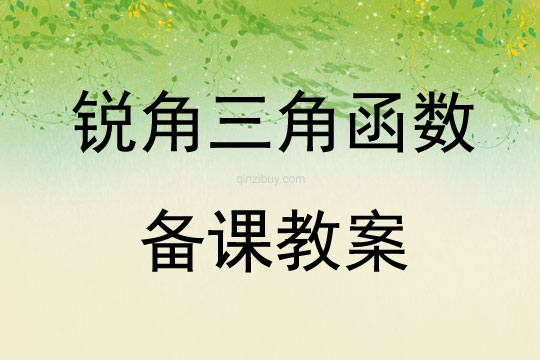 銳角三角函數(shù)備課教案