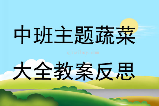 中班主題蔬菜大全教案反思