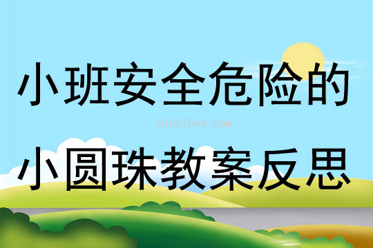 小班安全危險(xiǎn)的小圓珠教案反思