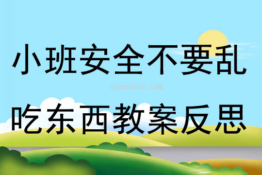 小班安全不要亂吃東西教案反思