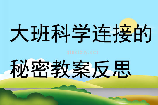 大班科學公開課連接的秘密教案反思