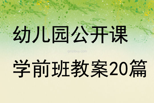 幼兒園公開課學前班教案20篇