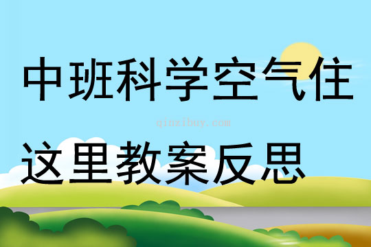 中班科學活動空氣住這里教案反思