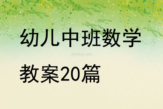 幼兒中班數學教案20篇
