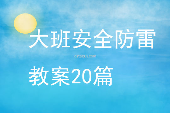 大班安全防雷教案20篇