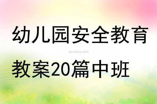 幼兒園安全教育教案20篇中班