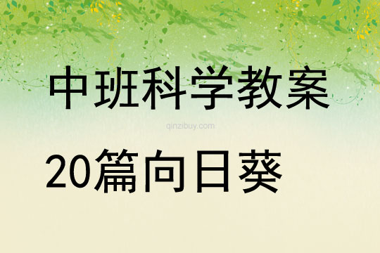 中班科學教案20篇向日葵