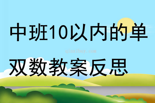 中班數學活動10以內的單雙數教案反思