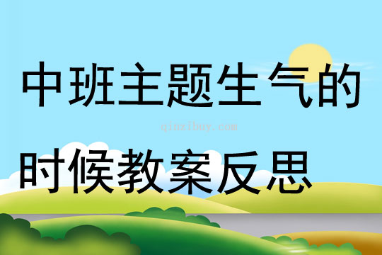 中班主題生氣的時候教案反思
