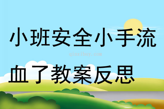 小班安全小手流血了教案反思