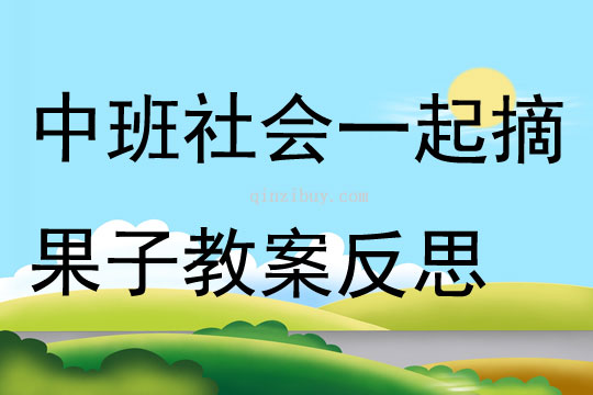 中班社會一起摘果子教案反思