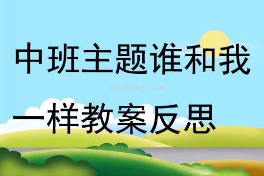 中班主題誰和我一樣教案反思