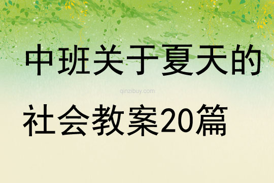 中班關于夏天的社會教案20篇
