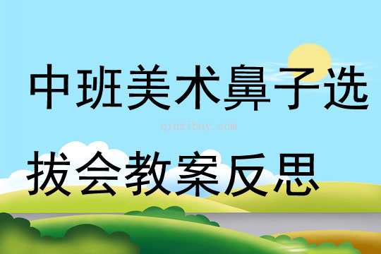 中班美術(shù)活動鼻子選拔會教案反思