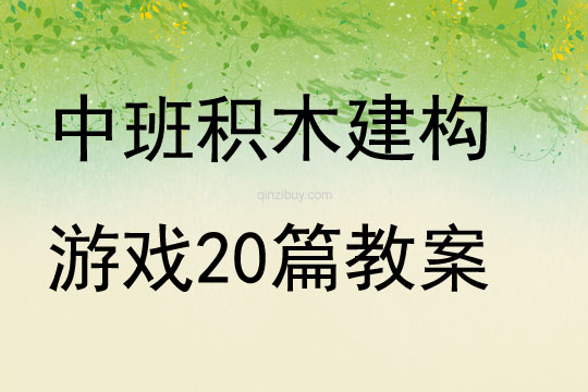 中班積木建構(gòu)游戲20篇教案