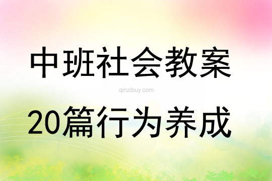 中班社會教案20篇行為養成