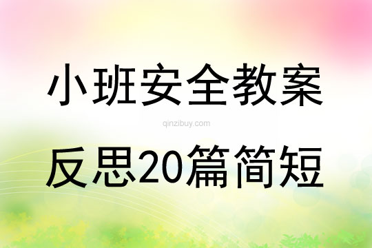 小班安全教案反思20篇簡(jiǎn)短