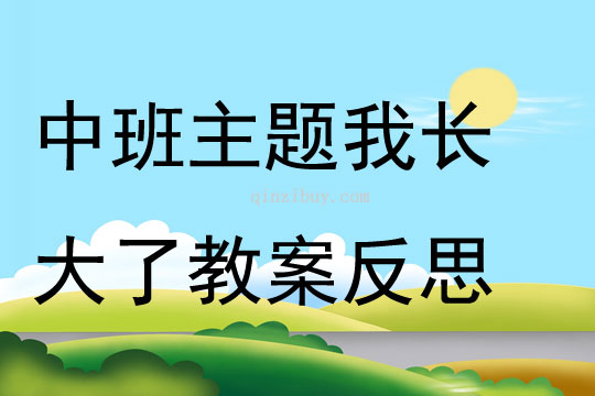 中班主題優質課我長大了教案反思