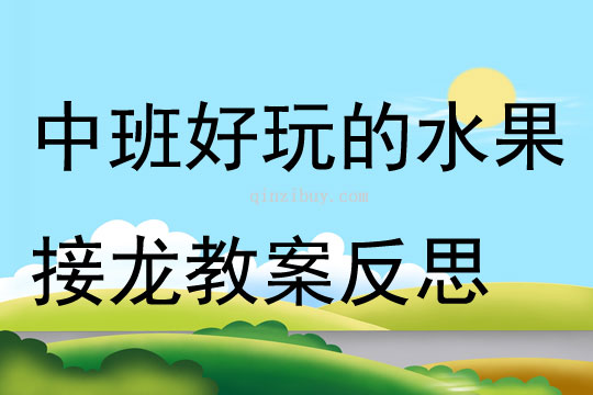 中班數學好玩的水果接龍教案反思