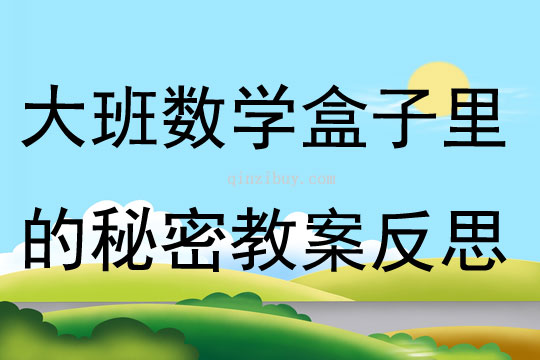 大班數學公開課盒子里的秘密教案反思