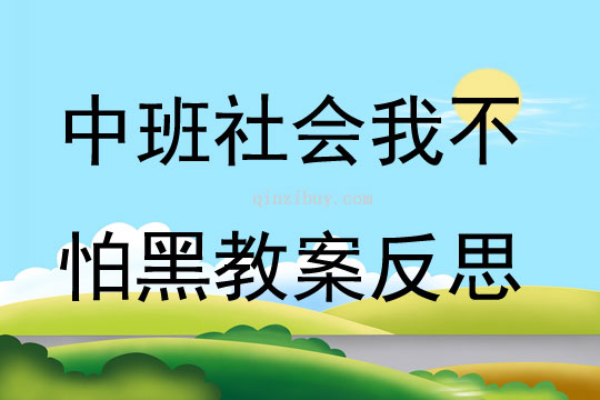 中班社會我不怕黑教案反思