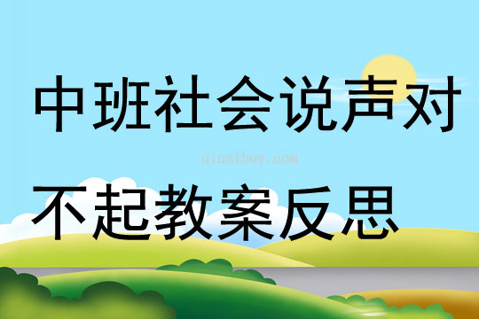 中班社會說聲對不起教案反思