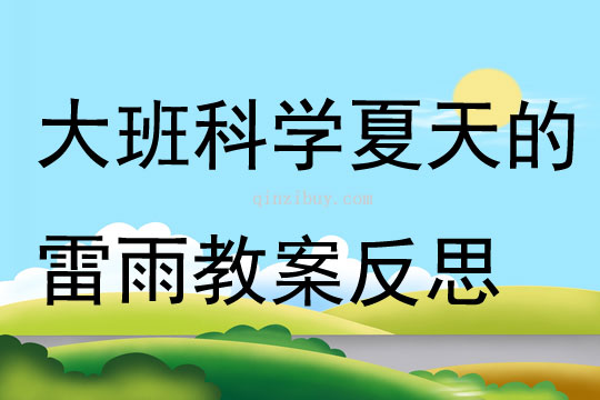 大班科學(xué)夏天的雷雨教案反思