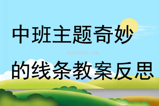 中班主題奇妙的線條教案反思