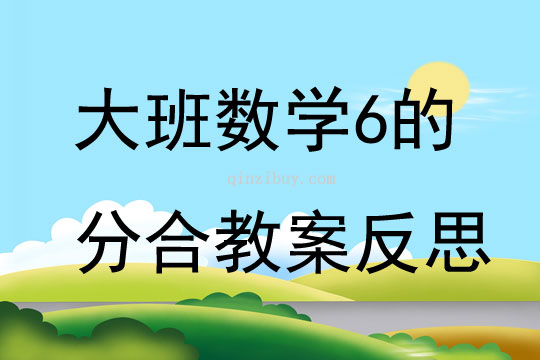 大班數(shù)學(xué)6的分合教案反思