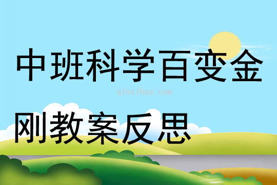 中班科學(xué)百變金剛教案反思